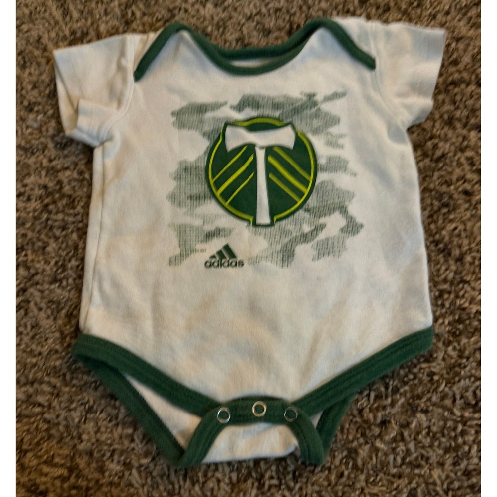 Adidas Portland Timbers MLS Baby Bodysuit White Green Camo 3/6M Onesie